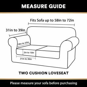 img 3 attached to 🛋️ Stretch Velvet Sofa Slipcovers: 3-Piece Set for 2 Cushion Sofas, Soft & Machine Washable, with Individual Seat Cushion Covers - Medium, Blue