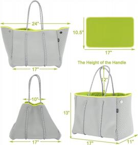 img 1 attached to Versatile Neoprene Beach Tote Bag With Interior Zip Pocket For Multiple Uses