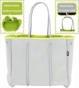 img 2 attached to Versatile Neoprene Beach Tote Bag With Interior Zip Pocket For Multiple Uses
