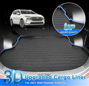 img 3 attached to 🚗 Cartist Custom Fit Cargo Liner for Hyundai Santa Fe 2021-2022: All Weather Trunk Mat with TPE Odorless Protection (Not Fit Hybrid Models)