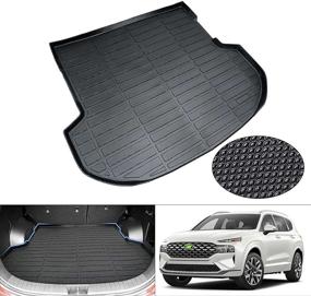 img 4 attached to 🚗 Cartist Custom Fit Cargo Liner for Hyundai Santa Fe 2021-2022: All Weather Trunk Mat with TPE Odorless Protection (Not Fit Hybrid Models)