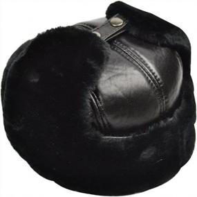 img 4 attached to Stay Warm And Stylish With Yosang'S Black Leather Trapper Hat For Winter Sports And Hunting