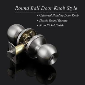 img 3 attached to Brushed Nickel Door Knobs Lock Set W/ Keys - 3 Pack Keyed Alike Entry Locksets (Interior & Exterior)