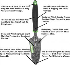 img 3 attached to Heavy Duty Steel Garden Trowel For Transplanting, Weeding And Digging With Depth Marks – Ergonomic Handle And Bend Proof Design – WilFiks Gardening Tool For Garden Bed Work