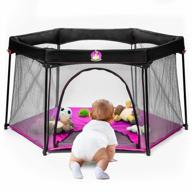 pink babyseater portable playard play pen ideal for infants and babies with easy carrying case logo
