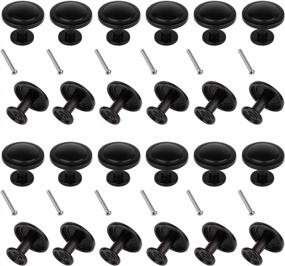 img 4 attached to Обновите свои кухонные шкафы с помощью набора из 24 стильных черных ручек BIGLUFU, идеально подходящих для ящиков и комодов