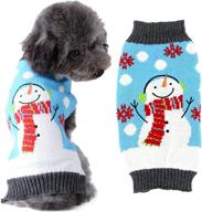 🐶 doggyzstyle pet dog sweaters: cute animal printed winter warmth for your pup - blue snowman логотип