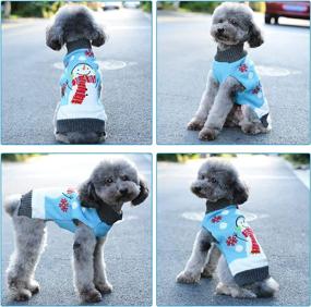 img 3 attached to 🐶 DOGGYZSTYLE Pet Dog Sweaters: Cute Animal Printed Winter Warmth for Your Pup - Blue Snowman