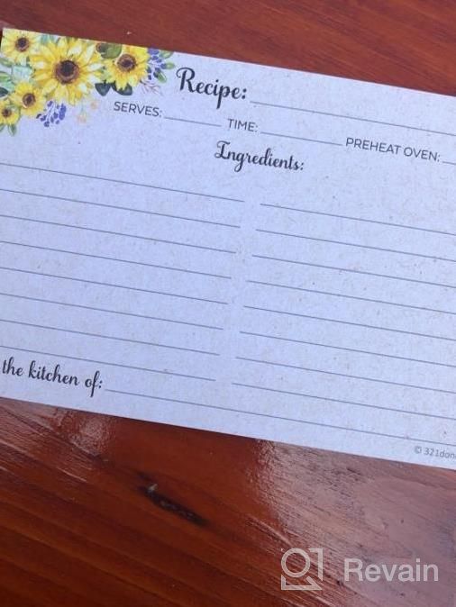 img 1 attached to 321Done Folding Recipe Cards (Set Of 50) Sunflowers On Rustic Kraft Tan, From The Kitchen Of - Folds To 3X5 From 6X5 – Boho Retro Vintage Wedding Baby Bridal Shower Party - Made In USA - Floral review by John Blanco