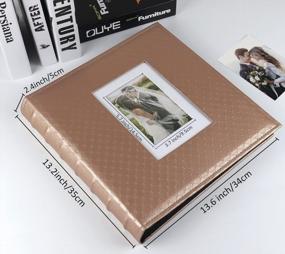 img 3 attached to Large Capacity Photo Album - RECUTMS 4X6 With 600 Photos, Black Inner Pages, Button Grain Leather Pockets, Family Pictures Book For Horizontal And Vertical Photos, Light Brown