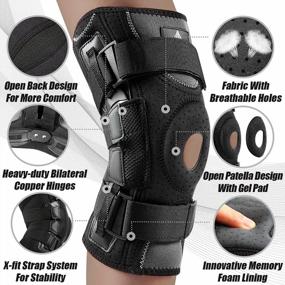 img 2 attached to Large Black NEENCA Professional Hinged Knee Brace With Removable Dual Side Stabilizers For Pain Relief From Arthritis, Meniscus Tear, Swelling And Injury Recovery - Men & Women