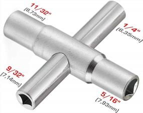 img 3 attached to HAUTMEC 5Pcs 4 Way Sillcock Water Key Faucet Valve Tool Spict Key 1/4", 9/32", 5/16", 11/32" PL0028-5