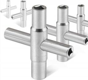 img 4 attached to HAUTMEC 5Pcs 4 Way Sillcock Water Key Faucet Valve Tool Spict Key 1/4", 9/32", 5/16", 11/32" PL0028-5