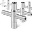 hautmec 5pcs 4 way sillcock water key faucet valve tool spigot key 1/4", 9/32", 5/16", 11/32" pl0028-5 logo