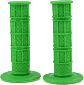 img 4 attached to 🏍️ Universal Anti-slip Rubber Racing Hand Grips for CRF YZF WRF KXF KLX RMZ Dirt Pit Bike - 7/8 inch (Green)