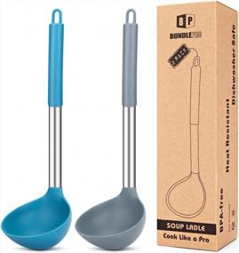 img 4 attached to Get Ready To Stir Up Delicious Soups With Our Pack Of 2 High-Heat Resistant Ladle Spoons!