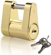 🔒 czc auto trailer lock: dia 1/4 inch, coupler lock 3/4 inch span with keys - ultimate security for tow boat rv truck car's coupler (brass, 1 pack) logo