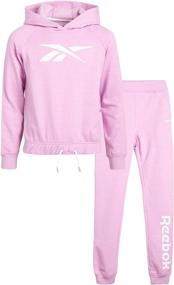 img 4 attached to Reebok Girls Jogger Set Sweatshirt: Trendy Activewear for Girls at Active Clothing