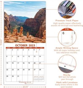 img 1 attached to 2023 Wall Calendar - 12 Monthly Square Wall Calendar - 2023 Planner for January to December - 12'' x 24'' Size with Thick Paper - Monthly Calendar with Blank Grids - Featuring Scenic Parks