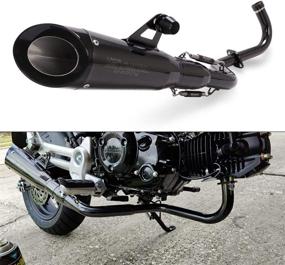 img 4 attached to 🏍️ YOSAYUSA Motorcycle Exhaust Slip On Muffler for Honda Grom MSX125 - Complete System 2013-2021