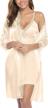 sykooria sexy satin robes for women lace pajamas set 2 piece sleepwear ladies lingerie nightgown for bride party logo