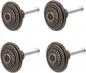 img 4 attached to Vintage Ring Pull Knobs For Cabinet Drawers And Cupboards - Set Of 4