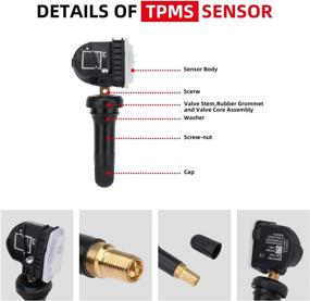 img 1 attached to 🚗 4-Pack 13598772 TPMS Sensors for Chevy Silverado, GMC Sierra, Cadillac ATS, XTS, Buick, SAAB, Saturn, Cruze, Camaro, Trax, Colorado, Sonic, Spark, Impala – 315MHz Tire Pressure Monitoring System