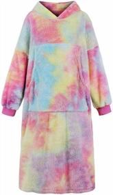 img 4 attached to Cozy Up In Style With Nihsatin'S Oversized Tie-Dye Hoodie Dresses For Adults
