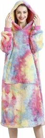 img 3 attached to Cozy Up In Style With Nihsatin'S Oversized Tie-Dye Hoodie Dresses For Adults