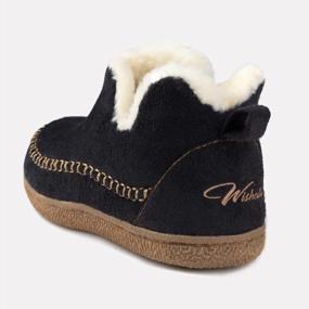 img 2 attached to Wishcotton Women'S Memory Foam Ankle Bootie Moccasin Slippers: Warm Winter House Shoes For Indoor And Outdoor Use