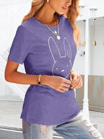 img 2 attached to Anbech Happy Easter Shirts Women Cute Rabbit Eggs Graphic Tees Hangin With My Peeps Print Tops
