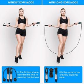 img 2 attached to Adjustable Digital Counting Jump Rope For Fitness, Sports And Cardio Workouts - Includes Calories Counter, Timer And Weight Setting - Ideal For Adults And Children By Rehomy