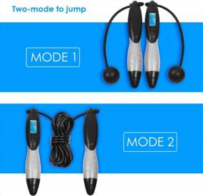 img 1 attached to Adjustable Digital Counting Jump Rope For Fitness, Sports And Cardio Workouts - Includes Calories Counter, Timer And Weight Setting - Ideal For Adults And Children By Rehomy
