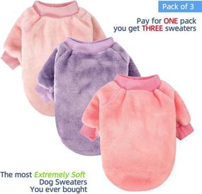 img 3 attached to 🐶 Pack of 2 or 3 Ultra Soft and Warm Dog Sweaters - Ideal Dog Clothes, Coats, and Jackets for Small or Medium Dogs - Suitable for Boys or Girls and Cats too!