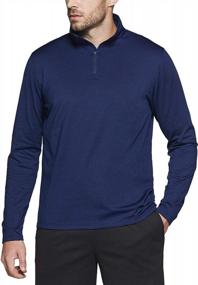 img 4 attached to Warm And Lightweight: TSLA Men'S Quarter Zip Thermal Pullover Shirts With Winter Fleece Lining, Ideal For Running And Outdoor Activities