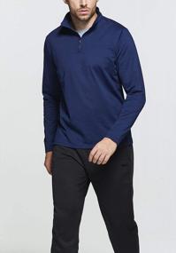 img 2 attached to Warm And Lightweight: TSLA Men'S Quarter Zip Thermal Pullover Shirts With Winter Fleece Lining, Ideal For Running And Outdoor Activities