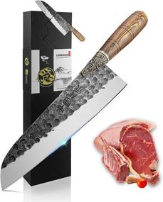 img 4 attached to Experience The Ultimate Precision: Handmade 8 Inch LongQuan Santoku Knife With Full Tang Pear Wood Handle And 9Cr18Mov Steel - Perfect For Home Kitchen And Restaurant - Comes In A Gift Box