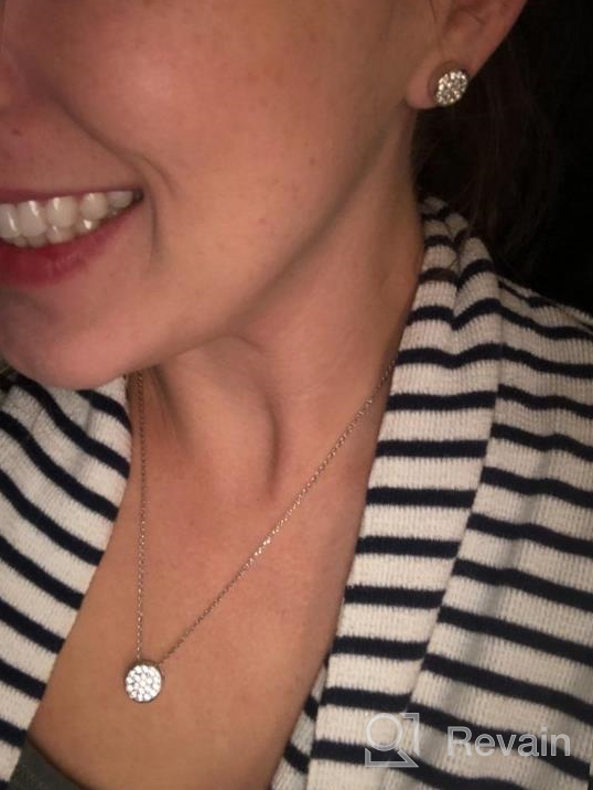 img 1 attached to 💎 Stunning Cate & Chloe Nelly “Valor” White Gold Plated Pave Stone Necklace: A Modern Trendy Statement Piece with Crystals and Round Cut Diamond Cluster review by Ben Dixon