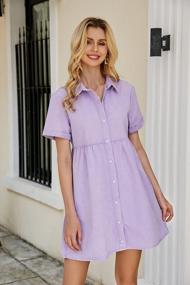 img 1 attached to Chic And Casual: Women'S Denim Babydoll Dress With Flowy Tiered Design