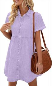 img 4 attached to Chic And Casual: Women'S Denim Babydoll Dress With Flowy Tiered Design
