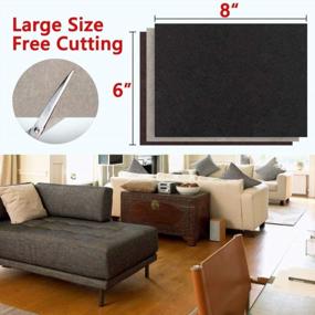 img 3 attached to Premium Self-Adhesive Felt Furniture Pads For Hardwood Floors - 8"X6"X1/5" Cuttable Chair Pads - Anti-Scratch Floor Protectors For Furniture Legs And Couch Feet