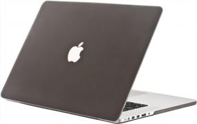 img 4 attached to Soft Touch 15 Inch Plastic Hard Shell Cover In Gray Smoke For MacBook Pro 15.4 Inch With Retina Display Model A1398 - Kuzy Compatible For Older MacBook Pro 15.4 Inch