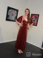 img 1 attached to Women'S Retro V-Neck Wrap Velvet Maxi Dress Long Formal Evening Gown 0861 review by Lisa Stubbs