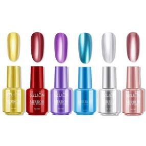 img 4 attached to Metallic Nail Polish Set - 16 Vibrant Colors For DIY Manicure, Long-Lasting And Unpeelable, 18Ml Each (6 Color Pack) By Ingzy