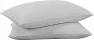 king size goose down pillows - hotel collection set of 2 with 100% cotton grey cover, perfect for a good night's sleep logo