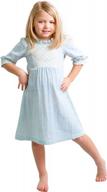 adorable blue a-line party dress for toddler girls by dakomoda - 100% cotton with ruffled neckline - perfect easter outfit logo