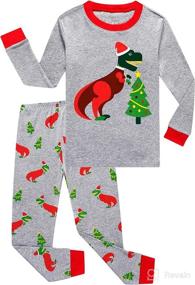 img 4 attached to 🦖 Cute and Comfy Dinosaur Pajama Sets for Little Boys – 100% Cotton, Long Sleeve Kids PJs by Family Feeling