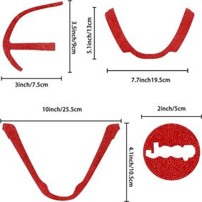 img 1 attached to YIXIN 5pcs Bling Steering Wheel Sticker Cover Trim for 🚗 Jeep Grand Cherokee & Jeep Cherokee - Fits 2014-2020 Models (Bling Red-5pcs)