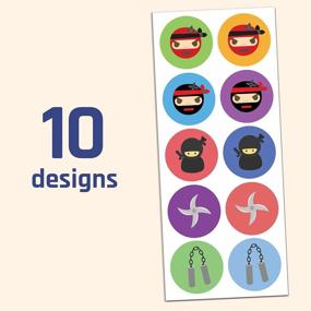 img 2 attached to Set Of 200 Ninja Stickers - 20 Sheets With 10 Unique Designs