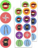 set of 200 ninja stickers - 20 sheets with 10 unique designs logo